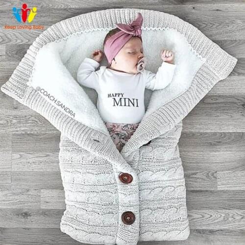Baby Sleeping Bag Thickening Anti kick Light Plus Velvet Knitted Warm Sleeping Bag Wool Cart Accessories