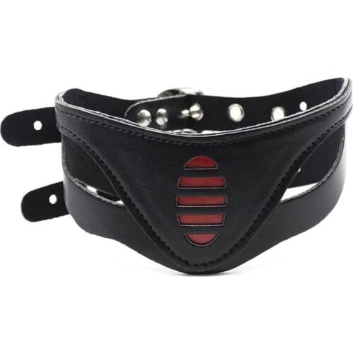 Adult PU Leather Cut Out Choker Collar Breathable Neck Restraint Corset Collar Sex Bondage Fetish Products
