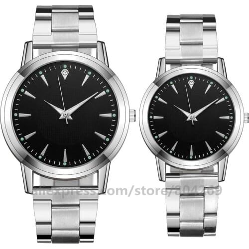 Elegant Alloy Lovers Couple Leisure Wrist Watch Quartz No Logo Leather Band zegarek damski 6932#-8
