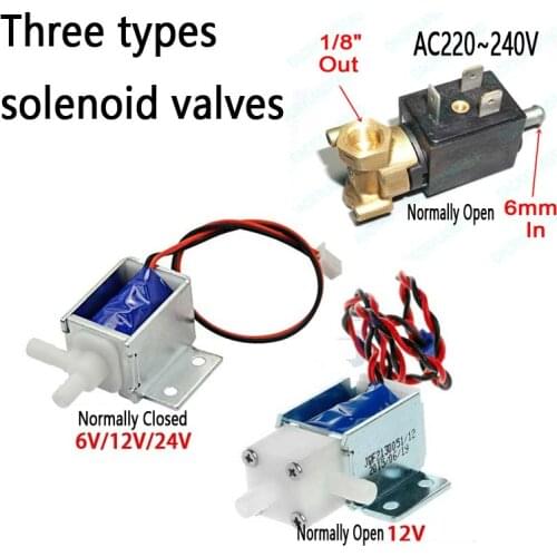 6mm AC220V~240V Micro Electric Solenoid Valve N/O Normally Open for Coffee machine valve water Flow Switch 6V12V24V Air Valve