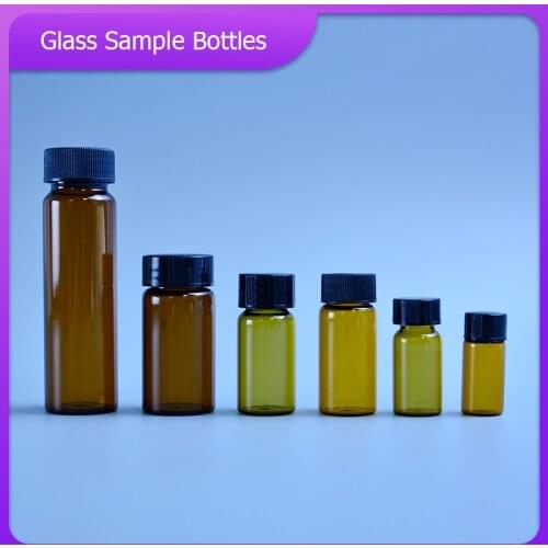5PC/Pack 1ml 2ml 3ml Dram Amber Glass Essential Oil Bottle Thin Glass Small Brown Perfume Oil Vials Sample Test Bottle