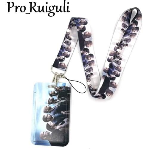 Fast and Furious Anime Lanyard Badge Holder ID Card Lanyards Mobile Phone Rope Key Lanyard Neck Straps Keychain Key Ring