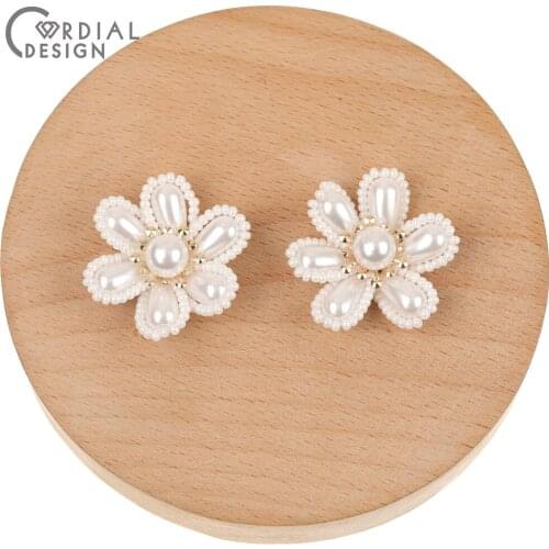 Cordial Design 30Pcs 31*31MM Jewelry Findings & Components/Charms/Earrings Accessories/Hand Made/Imitation Pearl/DIY Making