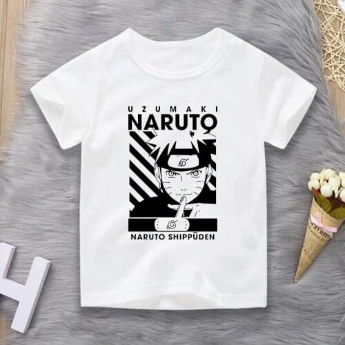 Naruto T-Shirts for Kids Summer Simple Print Children Clothes Boys Girls Fashion Tees Unisex Tops Boys Girls Homewear Clothing
