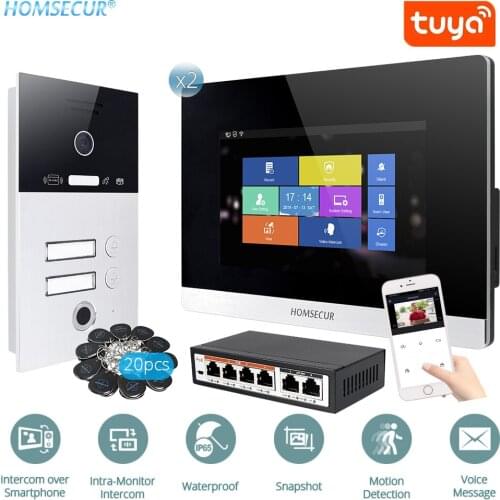 HOMSECUR 7" WLAN IP RJ-45 Video Door Entry Security Intercom 1.0MP+Recording & Snapshot BC131IP-2S+BM716IP-S