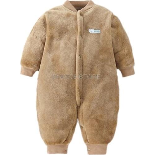 Newborn Baby rompers winter thick warm jumpsuit Boys girls Flannel outerwear infant toddler cartoon Warm rompers