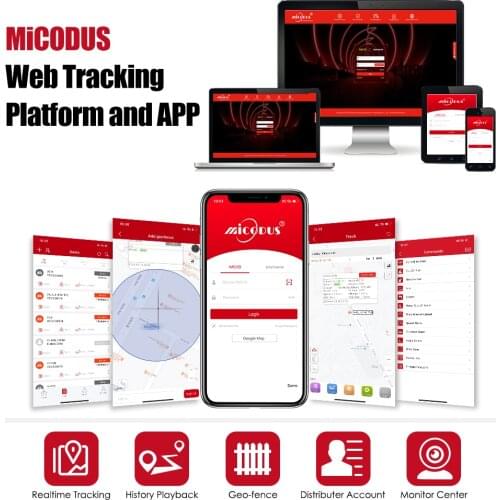 MiCODUS Vehicle Tracker GPS Tracking Platform For TK905/TK915/MV22/MV720/MV730/GL300/GT02D/TK913/GPS303F/GPS303G Tracking App