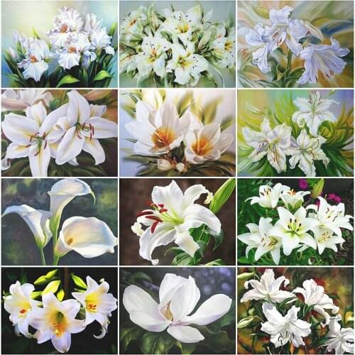 MomoArt 5D Diamond Embroidery Lily Picture Rhinestones Diamond Painting Flower Cross Stitch Mosaic New Arrival Home Decoration