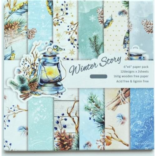 Merry Christmas Series Scrapbooking Paper Pack Craft Paper Art Card Card Making 6inches 24 Sheets /pack A01
