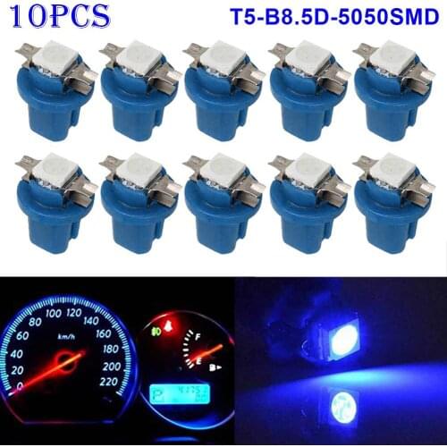 New 10pcs T5-B8.5D-5050smd LED SMD Lamp Car Gauge Speed Dash Bulb Dashboard Instrument Light 12V SCI88