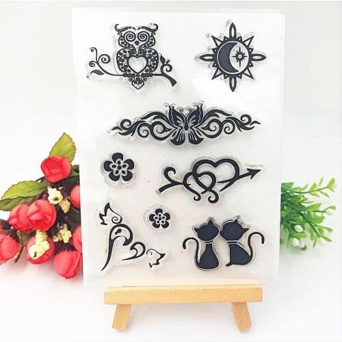 11*16cm Cats love Transparent Clear Stamps / Silicone Seals Roller Stamp for DIY scrapbooking photo album/Card Making