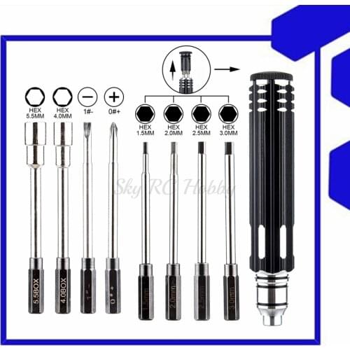 8 in 1 Hex Screwdriver Hobby Tool Kit for RC Cars Helicopter Plane 8in1 Pocket Tools H1.5 H2.0 H2.5 H3.0