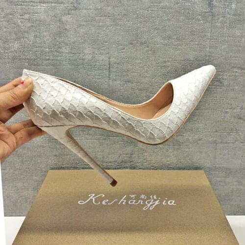 New Fashion free shipping white python snake Poined Toes Stiletto Heel high heels shoes pump HIGH-HEELED SHOES dress shoe