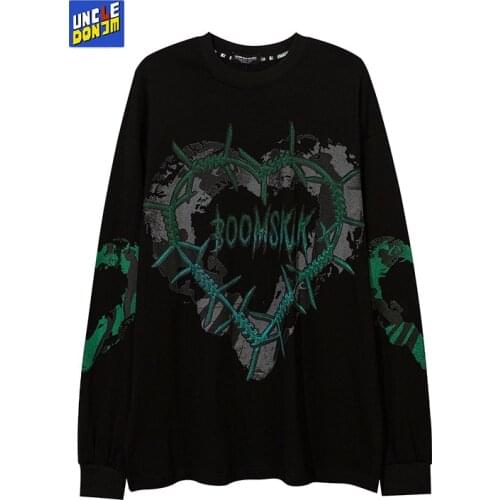 UNCLEDONJM Painted oversized t shirt harajuku graphic t shirts HIP HOP men clothing high street mens t shirts Tops Tees 6830