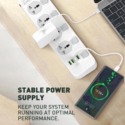 LDNIO Universal Surge Protector 10A 100-240V 4-Outlet power strip with 2 meters Long Power Cords and US/EU/UK Plug switch