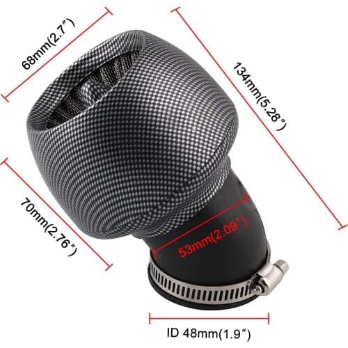 Universal Motorcycle Air Filter Carbon Fiber For 150cc 250cc ATV Quad Moped Scooter Go Kart 28mm/35mm/45mm/48mm