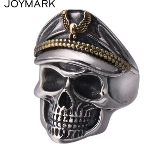 Domineering Pirate Captain Retro Thai Silver Jewelry Rings Fortune Is Smilling S925 Sterling Silver Rings For Men Women TSR106