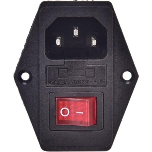 1PC 10A 250V Power AC Socket 3-in-1 IEC320 C14 Inlet Module Plug Fuse Switch AC Outlet With Switch And Safety 3 Holes