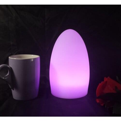 D11*H19cm 16 Color Change Rechargeable wirless portable luminaire led Egg PE Lamp RGB Night lights Skybesstech Free shipping 1pc