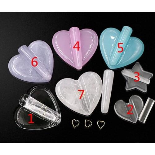 1Pc Star / Heart Shape Professional Embossing Mould Nail Tool Metal Frame Bending Rivet Acrylic Arc Rod Nail Bending Mold