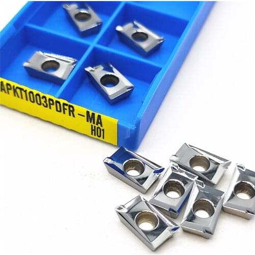 10PCS APKT1003 PDFR MA H01 Carbide Alloy Milling Cutter CNC Tool APKT1003 Blade Lathe Milling Cutter Aluminum Turning Tool