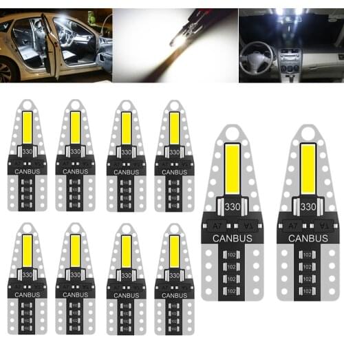 10pcs car T10 194 168 LED CANBUS LED Interior Lights License Plate Wedge lamp Reading Dashboard Parking Lights car accessory