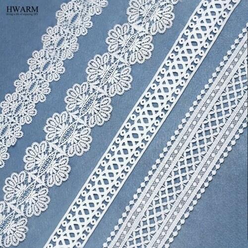 10yard african lace fabric 2019 high quality lace trimming Elastic water-soluble lace lace delicate white hollow milk silk laces