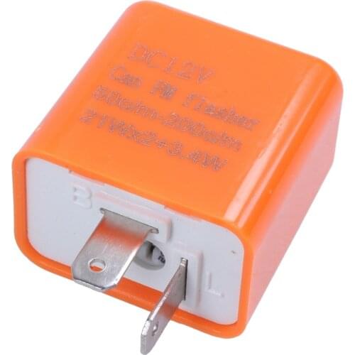 2 Pin Car Moto LED Indicator Speed Adjustable Relay turn light Flasher Orange