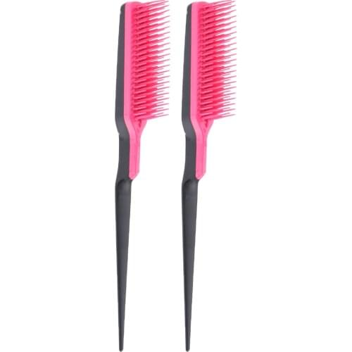 2x Barber Rat Tail Teasing Brush Back Combing Detangling Brush for Women Men