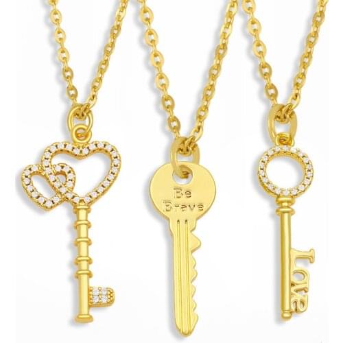 2021 Love Key Necklace Japan and South Korea New Net Red Diamond Sweater Chain For Womens Jewelry Gift