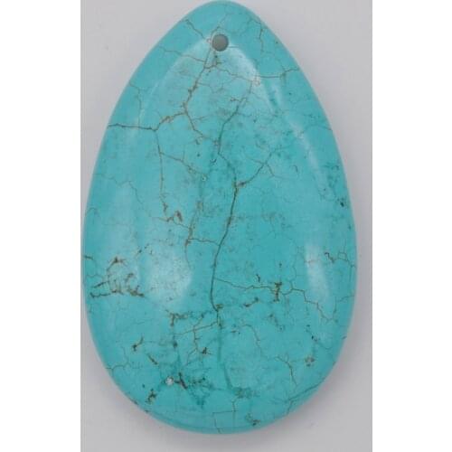 60x37MM Blue Howlite Stone GEM Teardrop GEM Pendant Jewelry S049