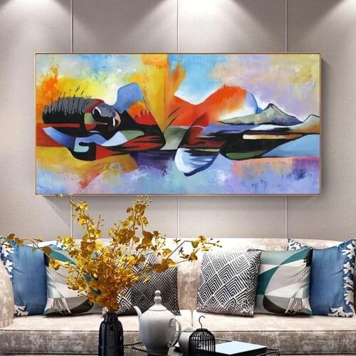 Abstract Color Buddha Canvas Decorative Painting Wall Picture Posters For Living Room Decoration Home Decoration Accessories