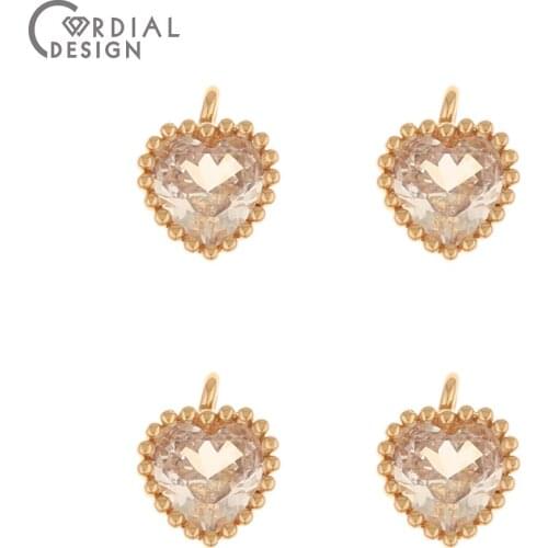 Cordial Design 50Pcs 8*10MM Jewelry Accessories/CZ Pendant/Jewelry Findings & Components/Hand Made/DIY Charms/Earrings Making