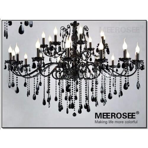 24 Arms Large Crystal Chandelier Lights Top Luxury Black iluminacion industrial Indoor Lighting Lustre Drop Lamp Free Shipping