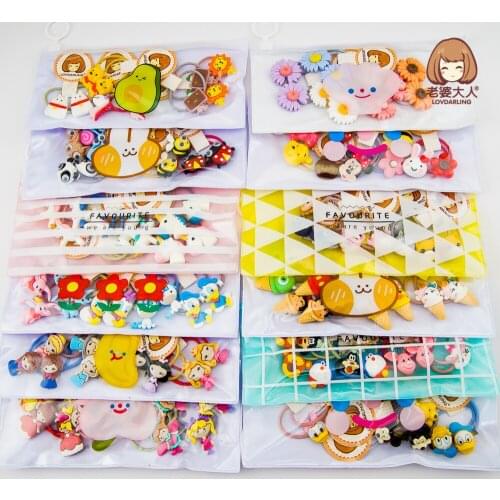 More than Cartoon Resin Cute Korean Zipper Bags, Small Rubber Band, High Elastic Hair Band, Cute Hair Rope