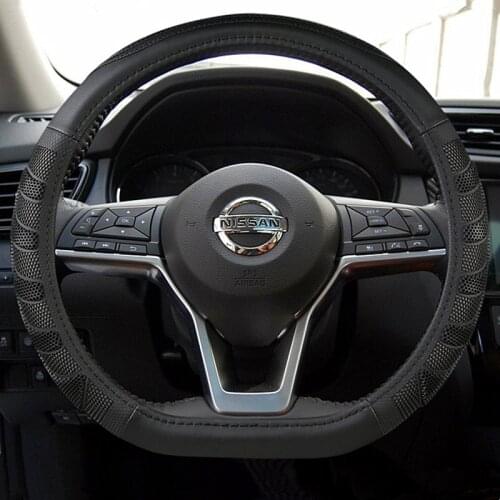 D Shape Steering Wheel Cover PU Leather for Nissan Rogue /Rogue Sport 2016 2017 2018 2019 2020 X-Trail 2017-2020 Car Styling