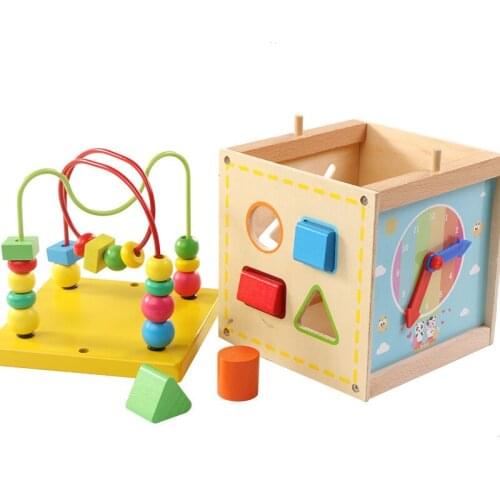 Wooden children toy Baby educational toys multi-function treasure box toy