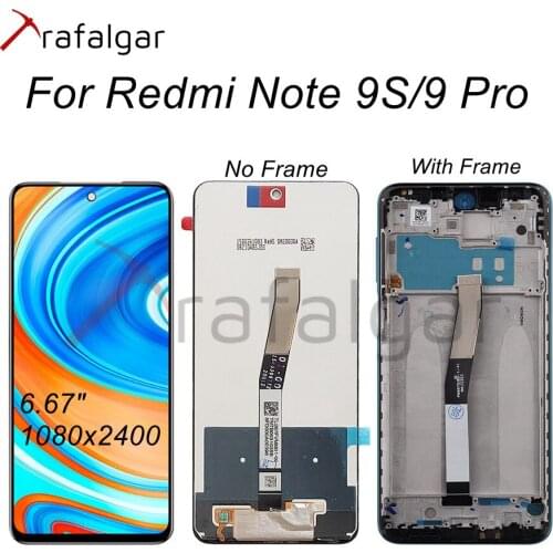 For Xiaomi Redmi Note 9S/9 Pro/Note9 Pro LCD Display Touch Screen Digitizer Assembly With Frame Replacement For Redmi Note9 Pro