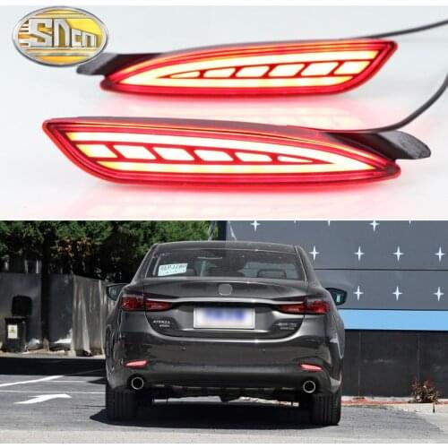 For Mazda 6 2019 - 2020 Atenza 3-in-1 Functions 12V LED Bumper Light Rear Fog Lamp Brake Light Dynamic Turn Signal Reflector
