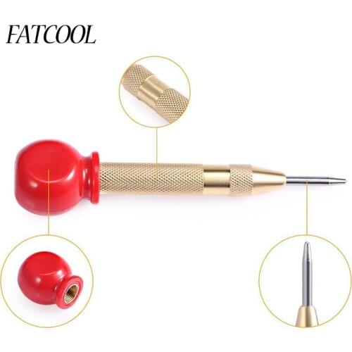 FATCOOL 5 Inch Automatic Center Punch Spring Loaded Marking Starting Center Drill High Speed Steel Handlefor Metal Drilling