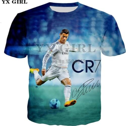 2019 Summer Mens Casual T shirt Short Sleeve Tees Men/Women T-shirt Character Cristiano Ronaldo 3d Printed Tshirt Unisex Tops