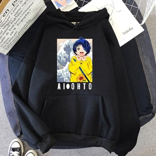 Wonder Egg Priority Anime Hoodies Women Korean Tops Oversized Sweatshirt Aesthetic Kawaii Clothes Long Sleeve Cute Streetwear