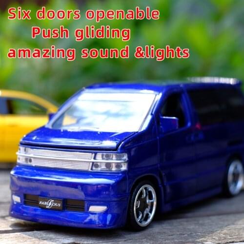 Toy Car 1:32 Scale Elgrand MPV Metal Alloy Diecast Car Model Miniature Model With Sound Light Model For Children Car