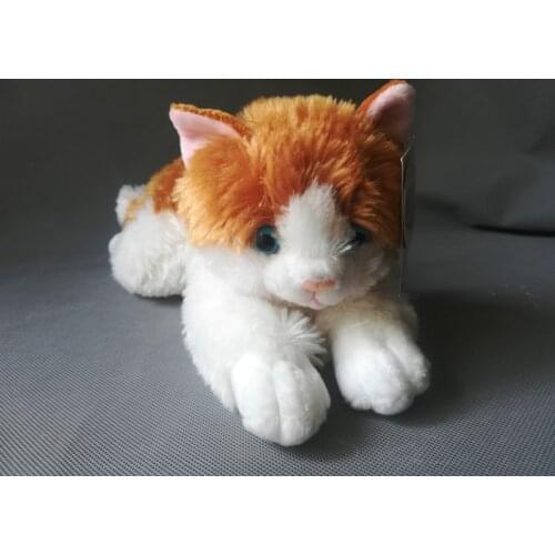 About 40cm real life toy lying yellow cat plush toy soft doll baby toy birthday gift h2378