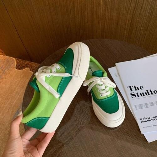 Ins Retro Student Canvas Shoes 2021 Summer and Autumn New Street Style Casual Shoes Womens Fashion All-match Womens Flat Shoes