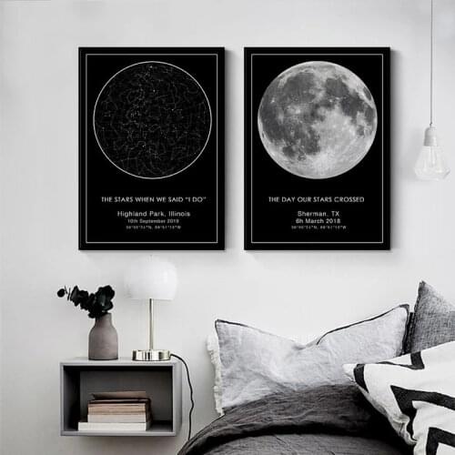 Gift Constellation Nursery Star Map Night Sky Canvas Paintings Posters and Prints Wall Art Abstract Picture Home Decor Cuadros
