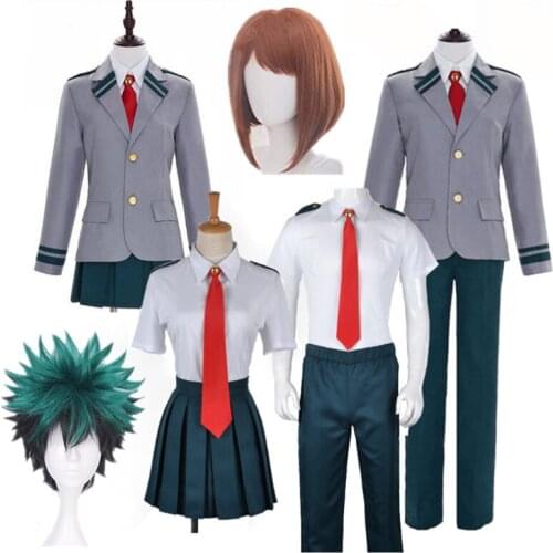 Boku no Hero Academia My Hero Academia Summer and Winiter Uniform Midoriya Izuku Bakugou Katsuki Ochaco Uraraka Cosplay Costume