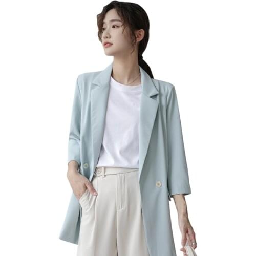 Summer small suit jacket female han edition niche designs British wind cultivate ones morality show thin leisure suit jacket