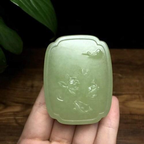 H73#Hetian jade yellow mouth material has more than a years pendant belt buckle, delicate texture