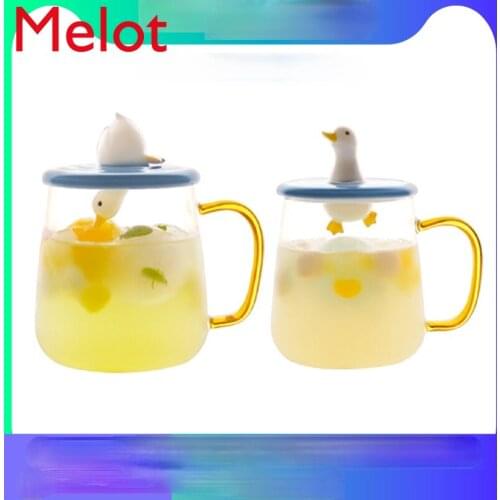 Over Cute Heat Resistant Drop-Proof Glass Cup Couple Mug Children Office Water Glass